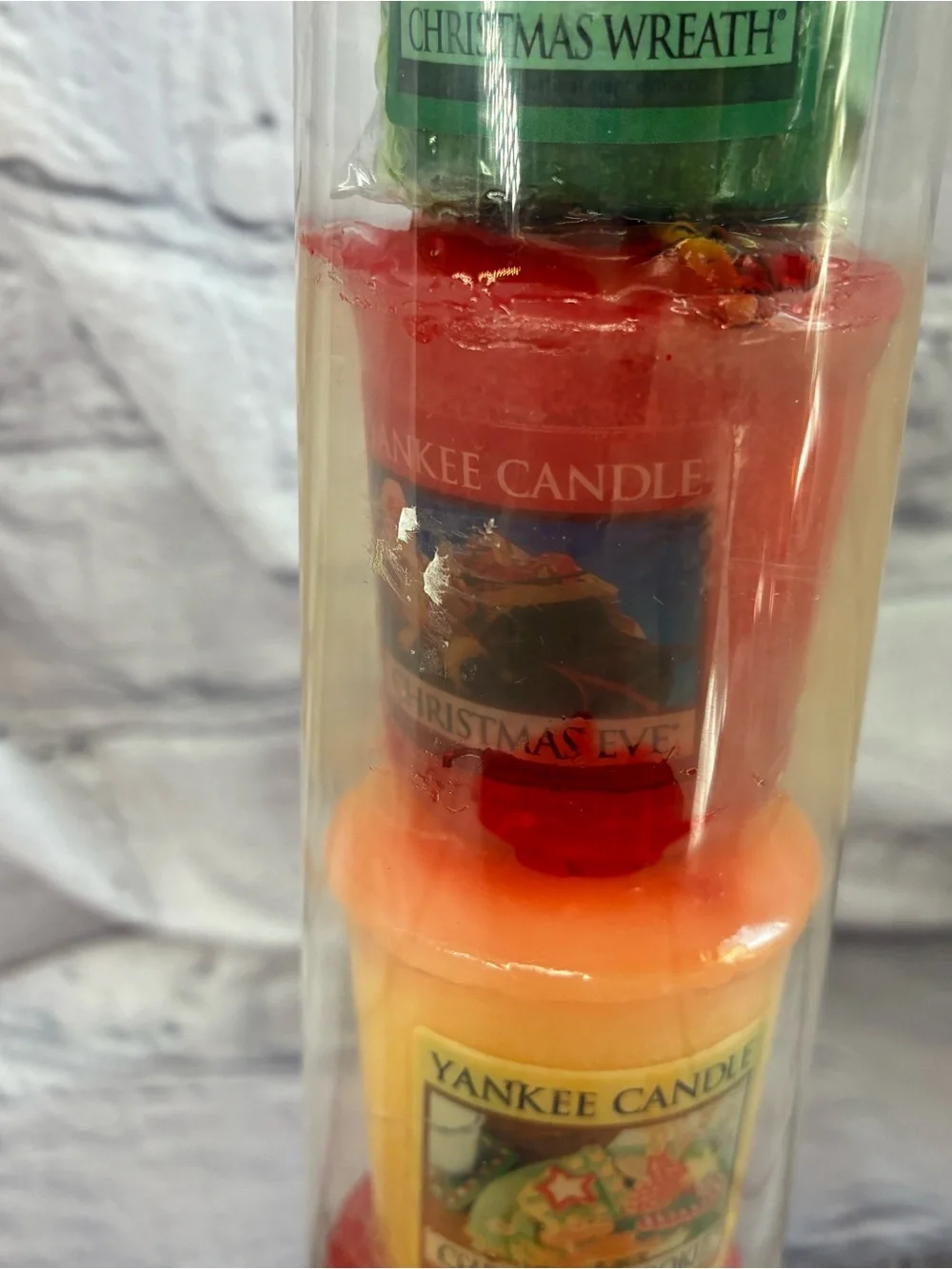 5/$20 4 PC Vtg Yankee Candle Assorted Christmas Votive Candle Set Santa Plush